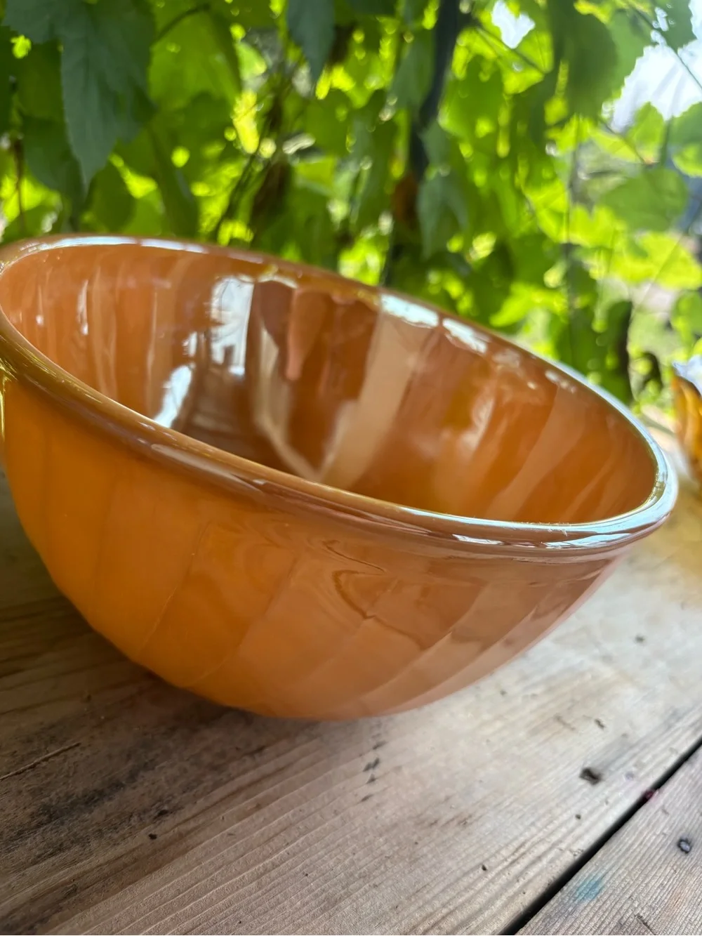 Fire King Peach Swirl Glass Serving Bowl
